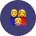 Profile avatar: two people silhouettes inside a purple circle